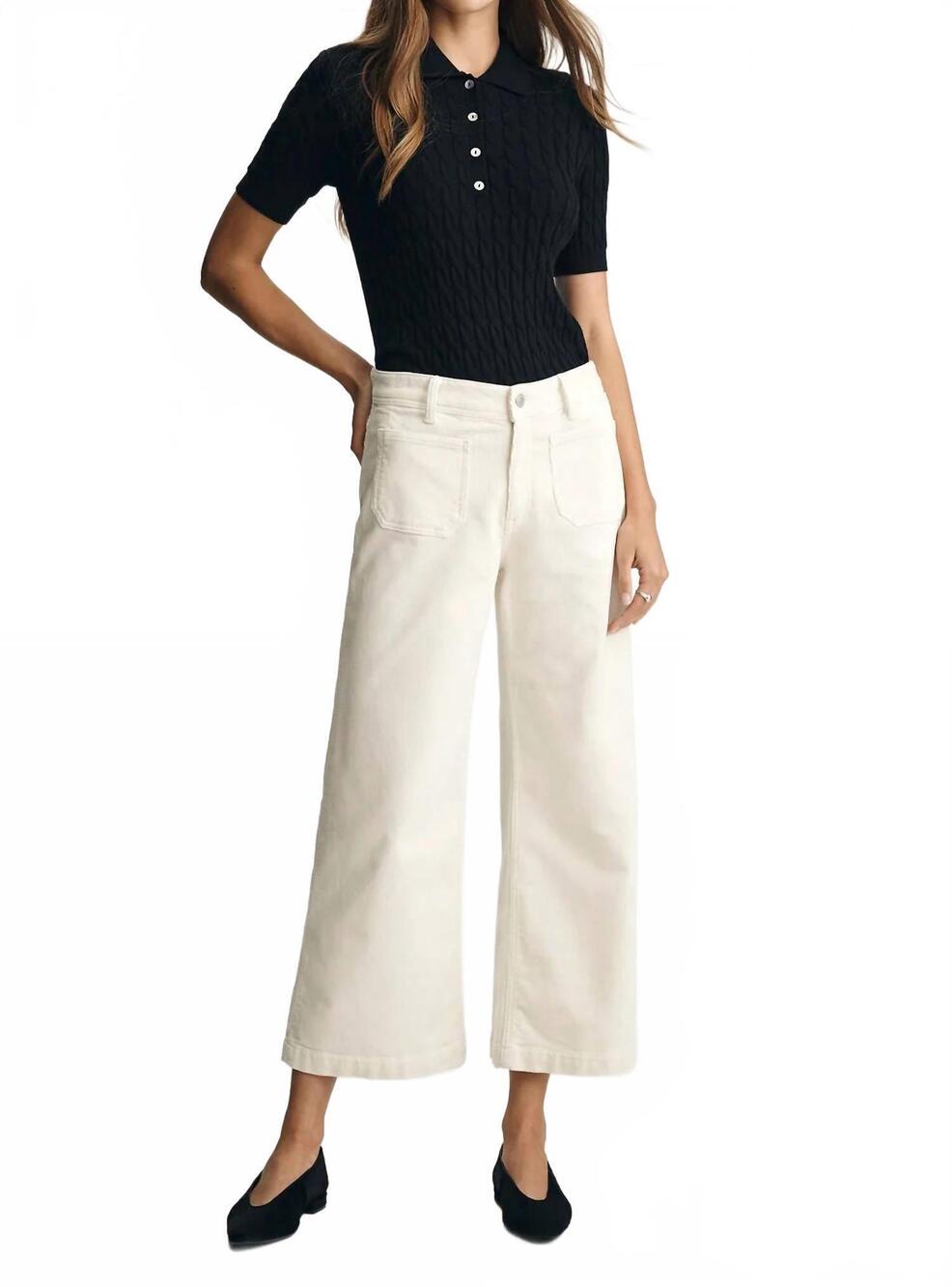 NEW MAVI paloma marine wide leg pants in white cord